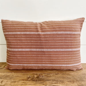 LILA || Rust & White Striped Pillow Cover