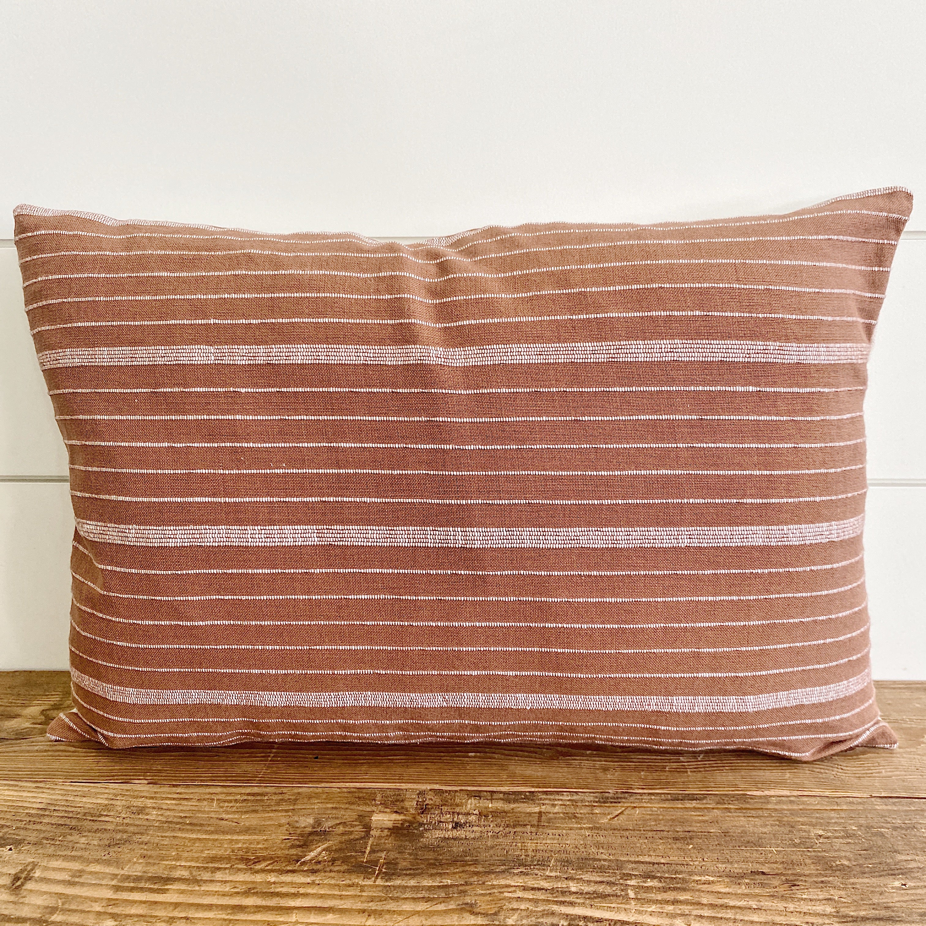 LILA || Rust & White Striped Pillow Cover
