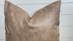 MONTANA || Whiskey Faux Leather Pillow Cover