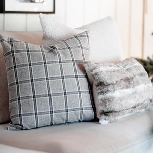 PRESLEY || Gray Plaid Pillow Cover