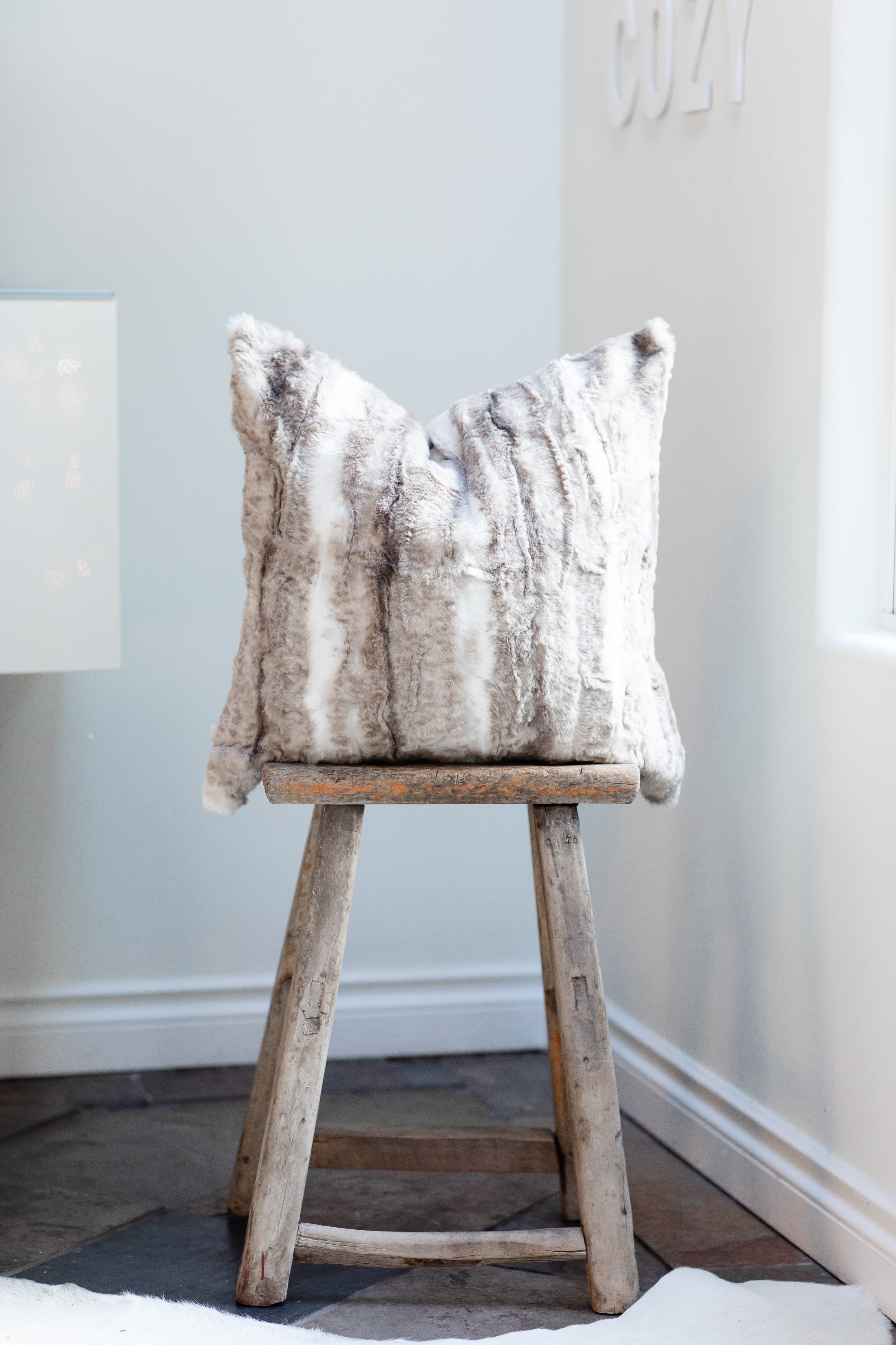 GRAHAM || Faux Wolf Fur Pillow Cover