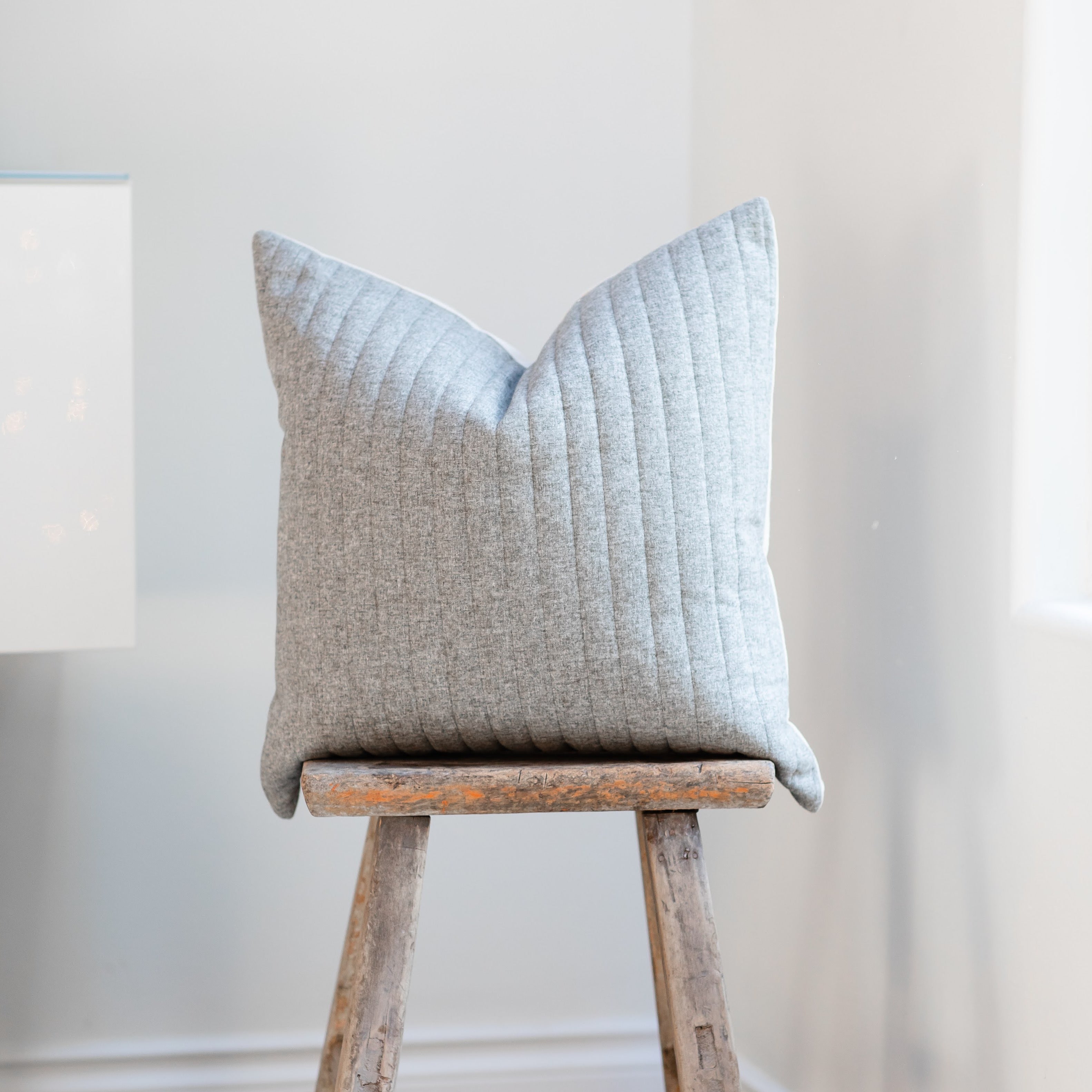 XAVIER || Striped Felt Pillow Cover (Gray)