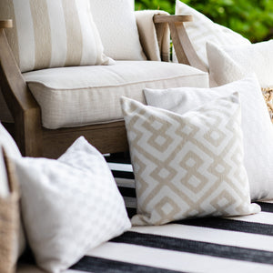LATTE || Natural & Ivory Geometric Indoor/Outdoor Pillow Cover