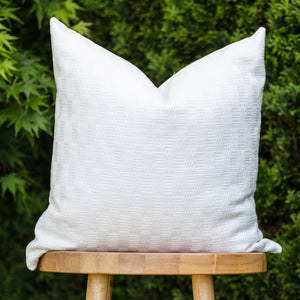 ALABASTER || Ivory Basketweave Indoor/Outdoor Pillow Cover
