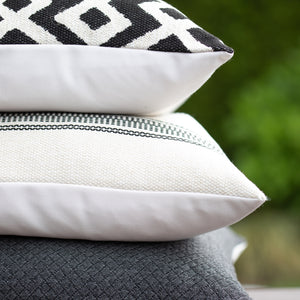 CARBON (DARK CHARCOAL) || Geometric Stitched Indoor/Outdoor Pillow Cover