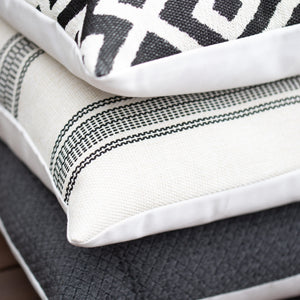 CARBON (DARK CHARCOAL) || Geometric Stitched Indoor/Outdoor Pillow Cover