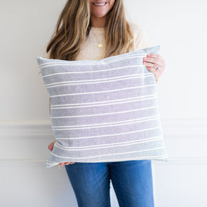 HUDSON || Navy & White Stripes Pillow Cover