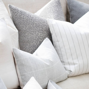 CIRRUS || Ivory & Gray Striped Indoor/Outdoor Pillow Cover