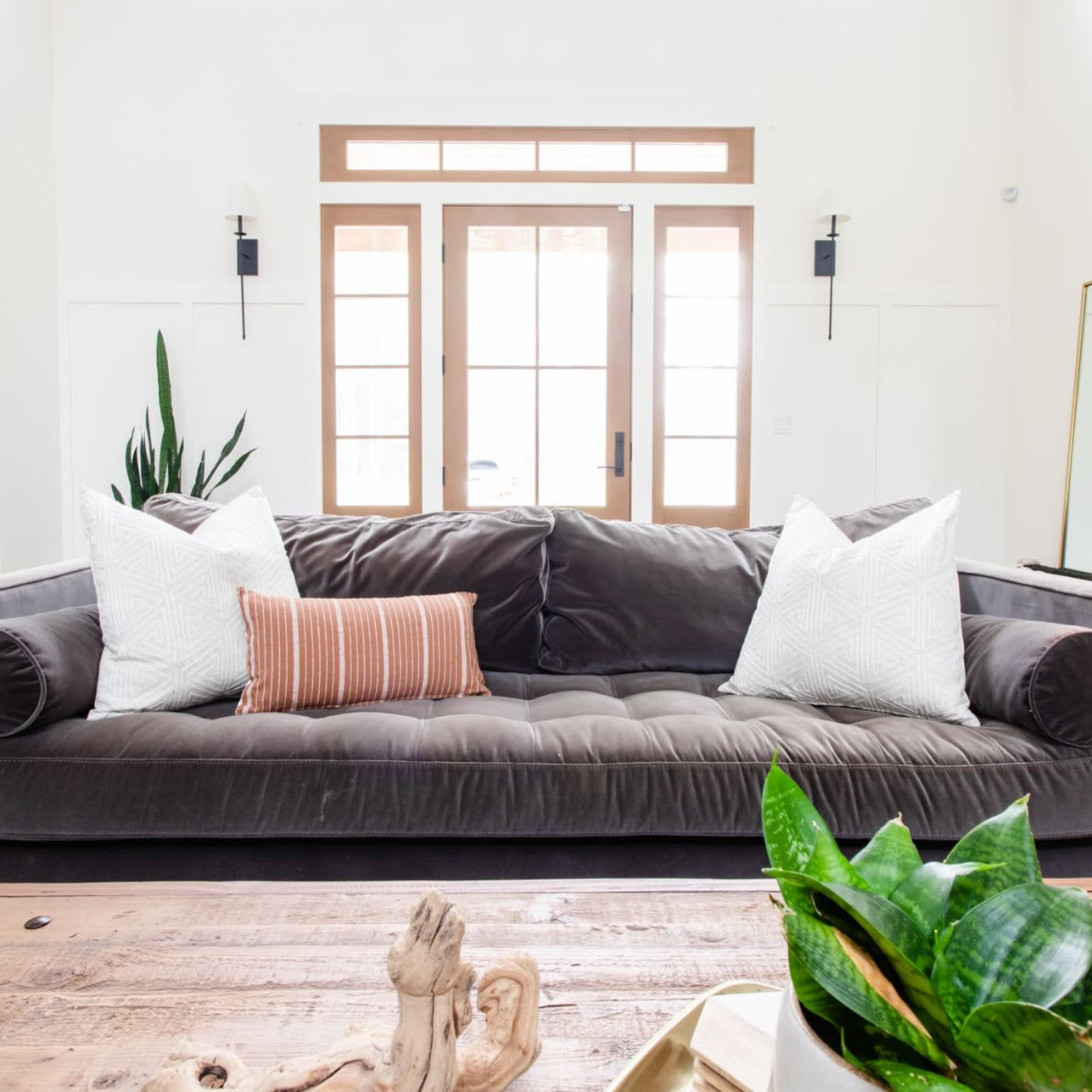 LILA || Rust & White Striped Pillow Cover