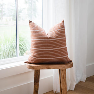 LILA || Rust & White Striped Pillow Cover
