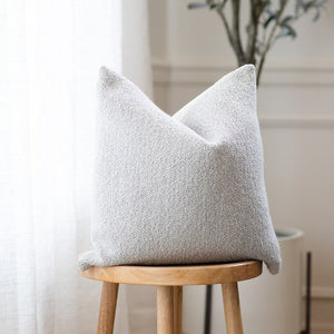 CRUZ || Gray Bouclé Textured Pillow Cover