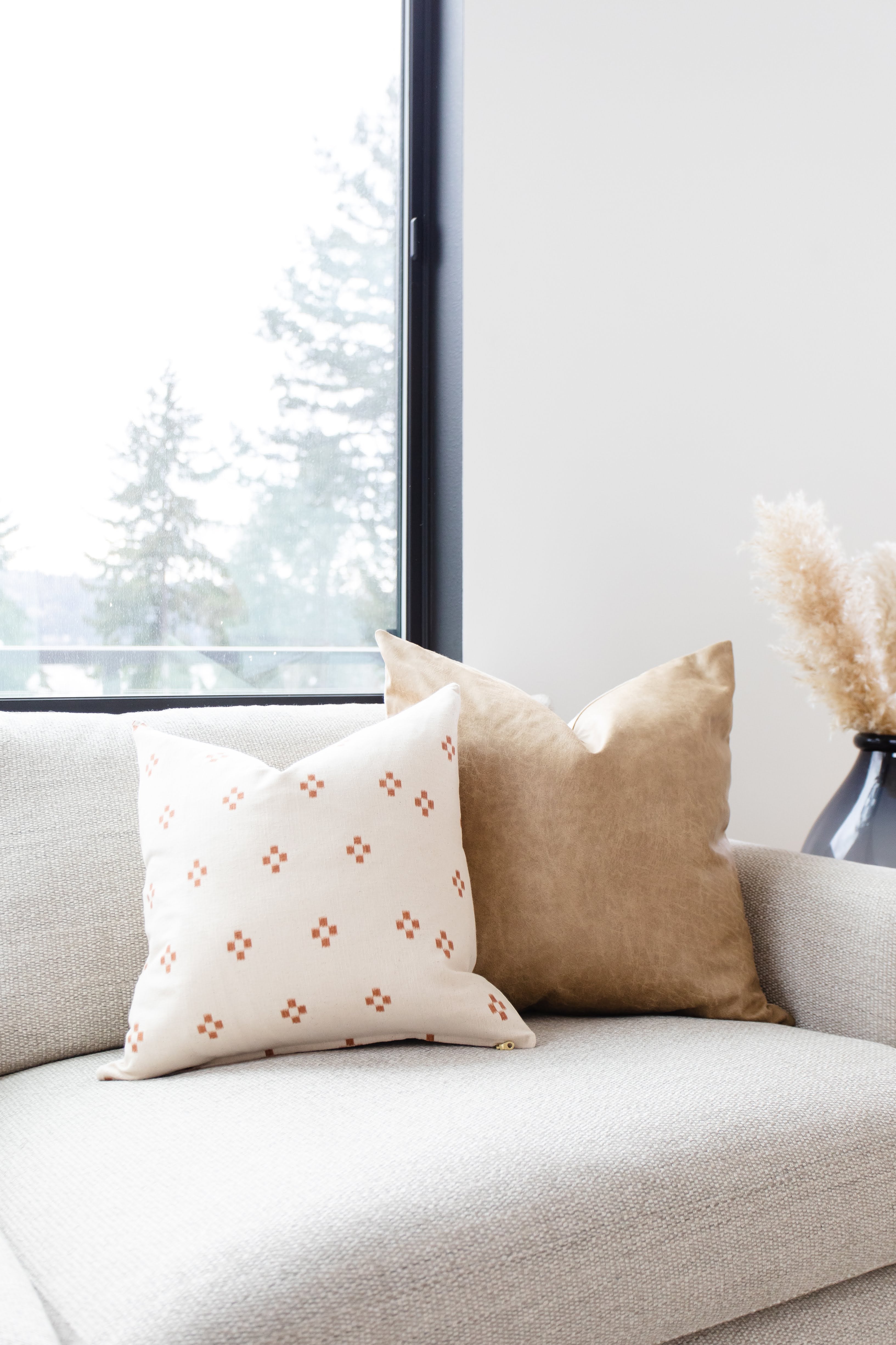 MONTANA || Whiskey Faux Leather Pillow Cover