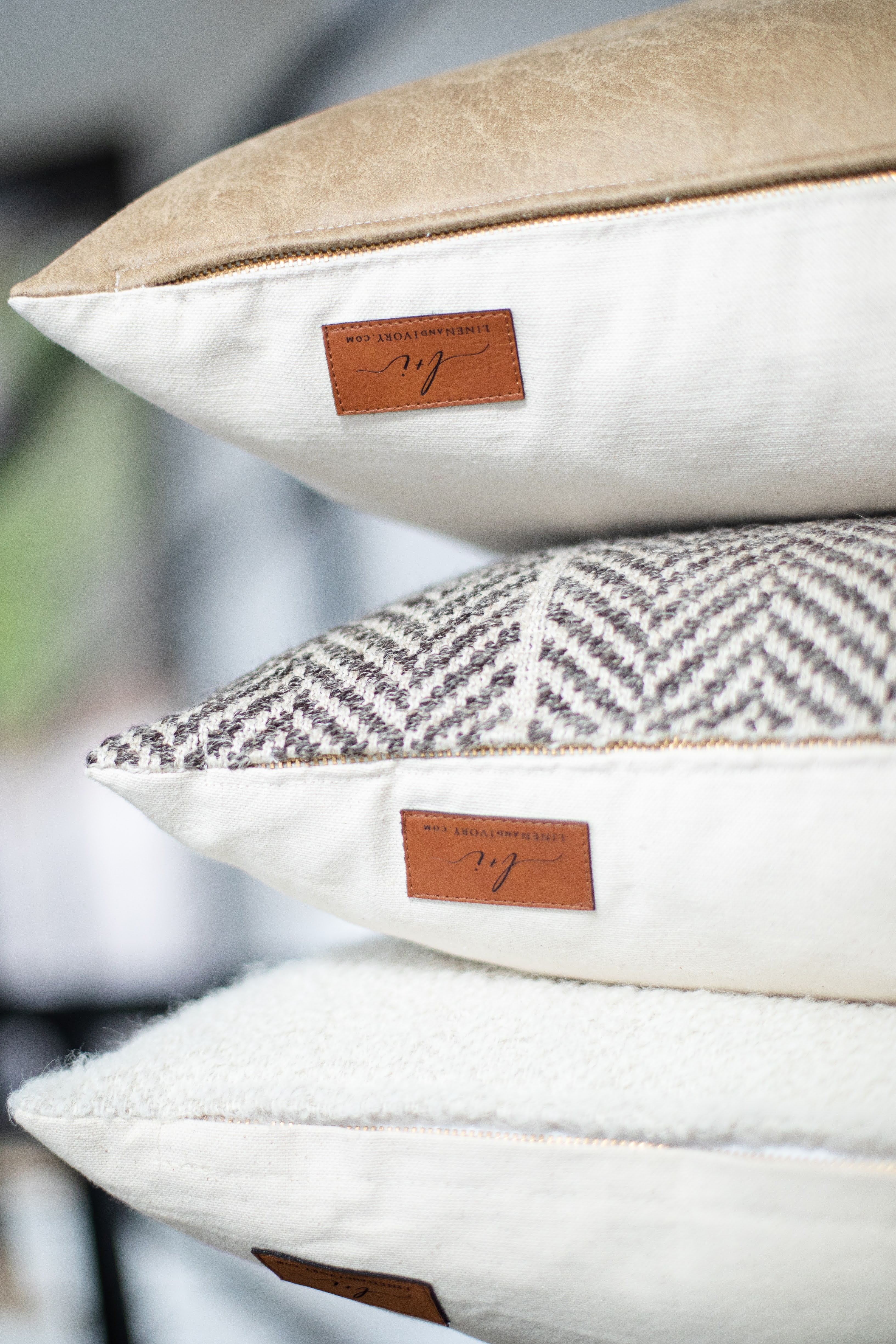 MONTANA || Whiskey Faux Leather Pillow Cover