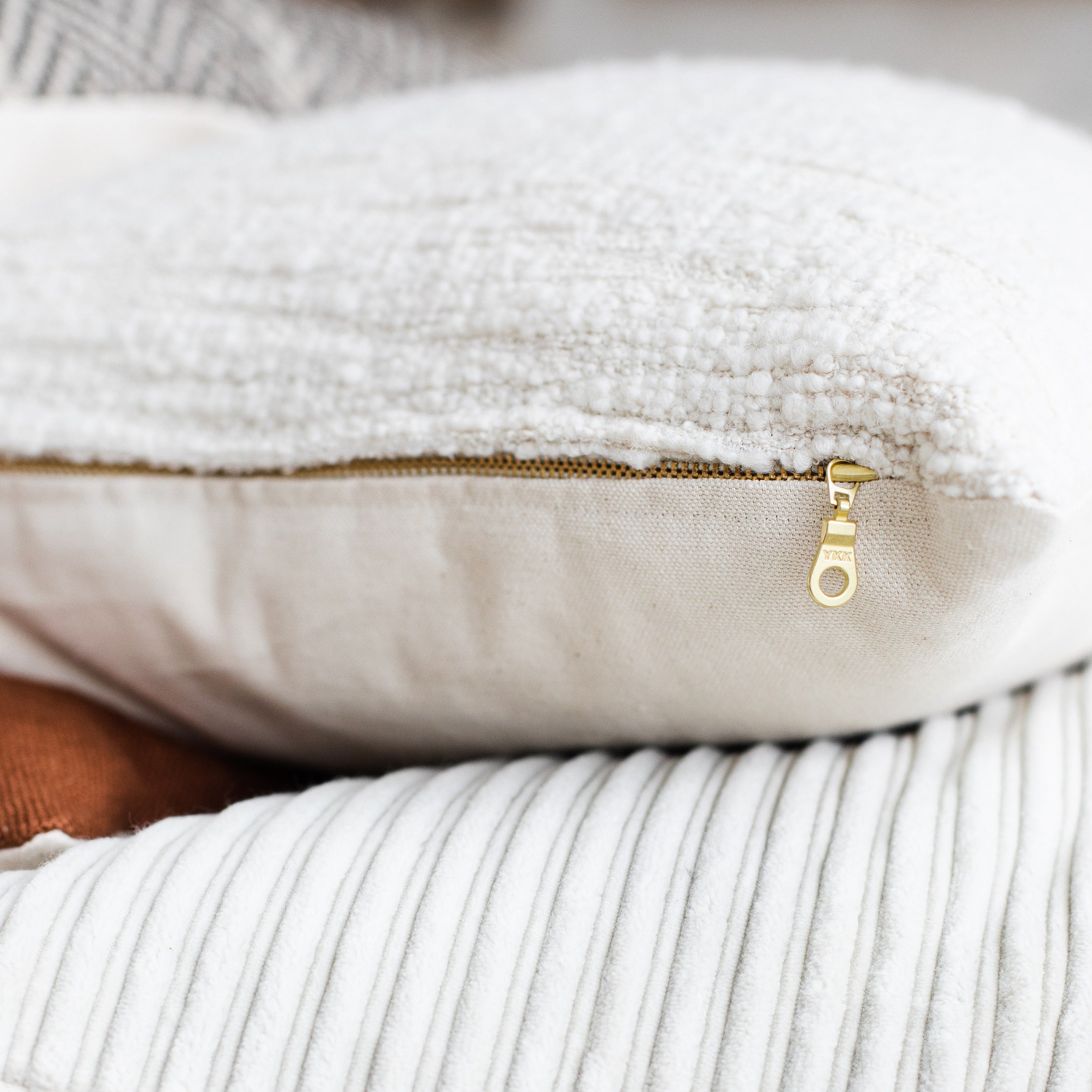 JOLENE || Mustard & Ivory Striped Pillow Cover