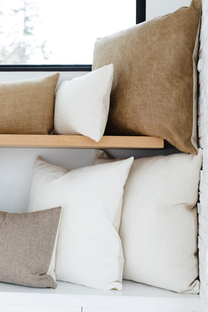 KIAH || Ivory Window Pane Pillow Cover