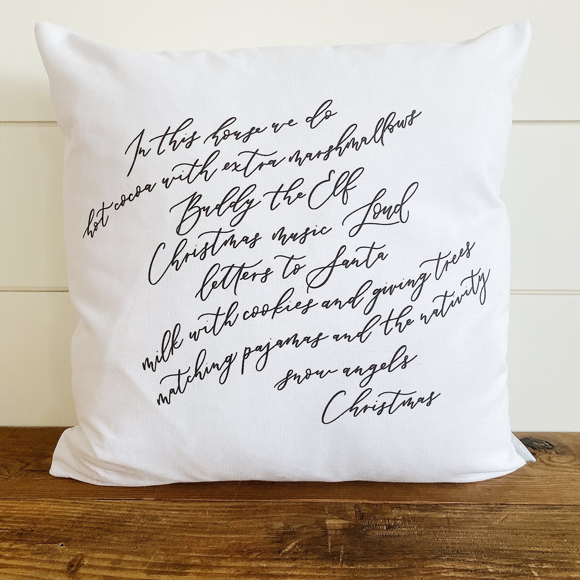 Twas' The Night Before Christmas Pillow Cover - Linen and Ivory