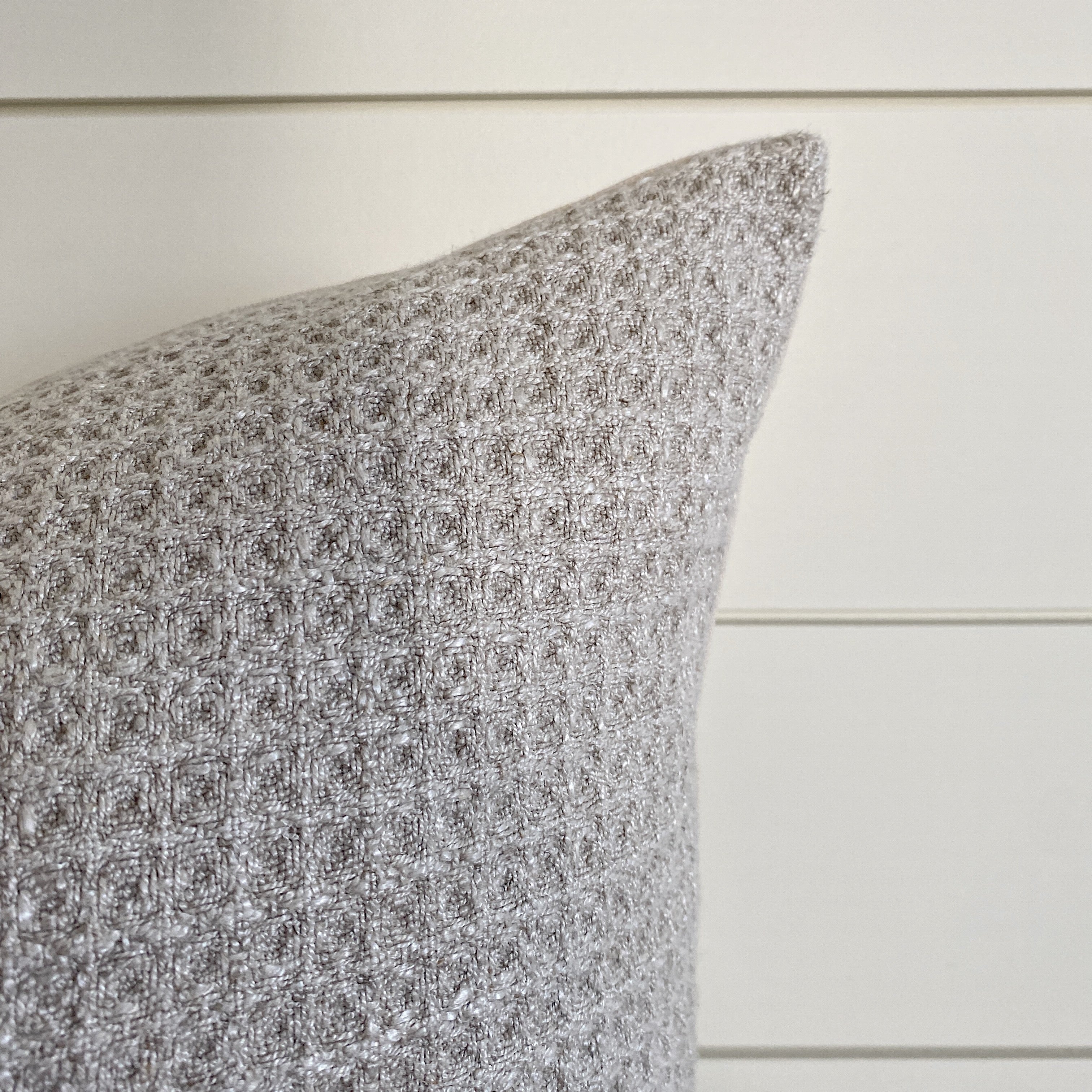 NADIA || Waffle Textured Pillow Cover (Warm Gray)