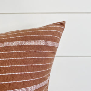 LILA || Rust & White Striped Pillow Cover