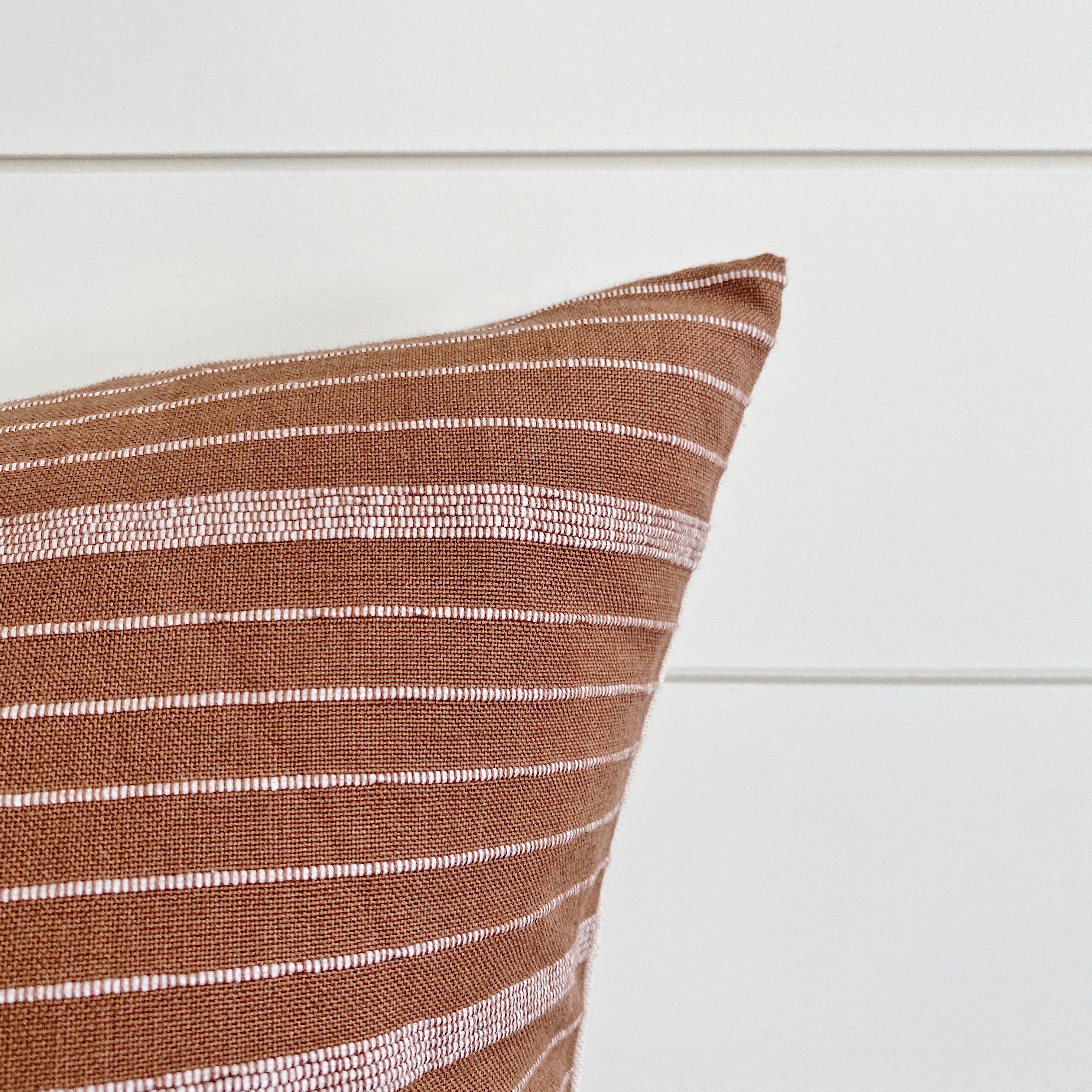 LILA || Rust & White Striped Pillow Cover