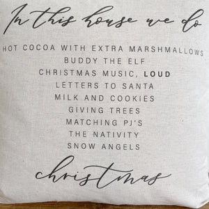In This House Pillow Cover (Christmas Edition) - Linen and Ivory