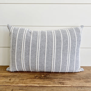 HUDSON || Navy & White Stripes Pillow Cover