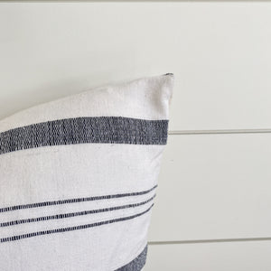 ROWAN || White with Navy Stripes