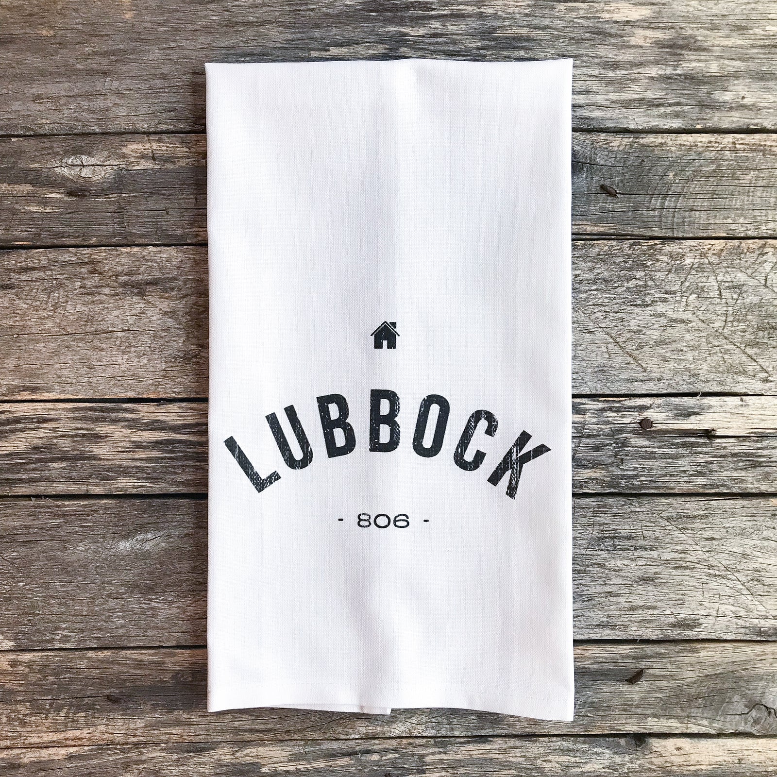 Custom City & Area/Zipcode Tea Towel - Linen and Ivory