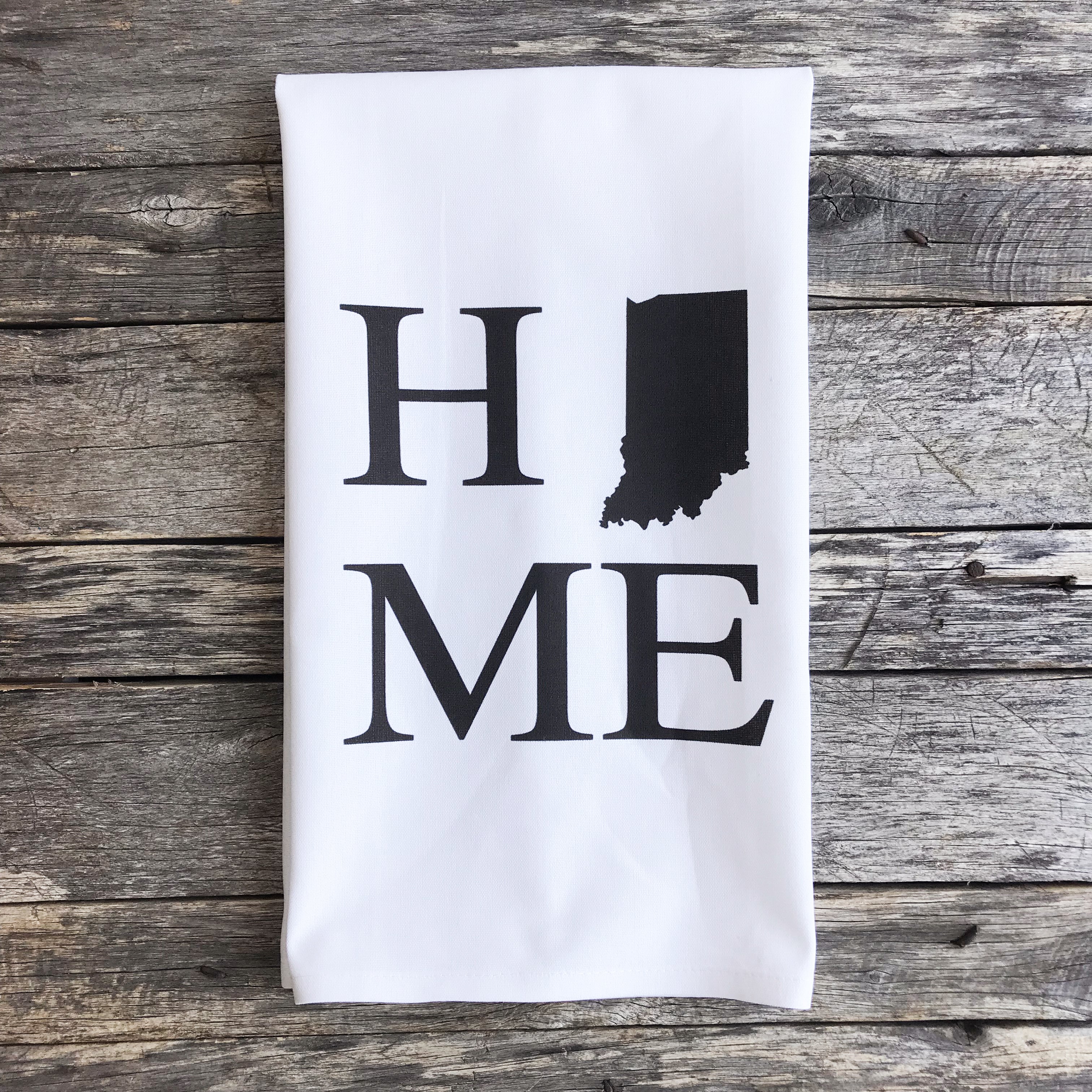 Custom Home State Tea Towel - Linen and Ivory