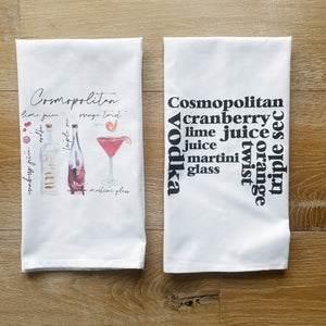 Cosmopolitan Watercolor Tea Towel