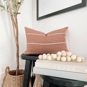 LILA || Rust & White Striped Pillow Cover