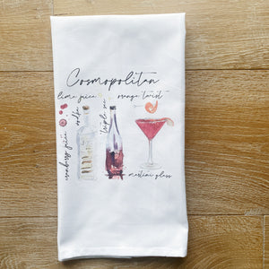 Cosmopolitan Watercolor Tea Towel