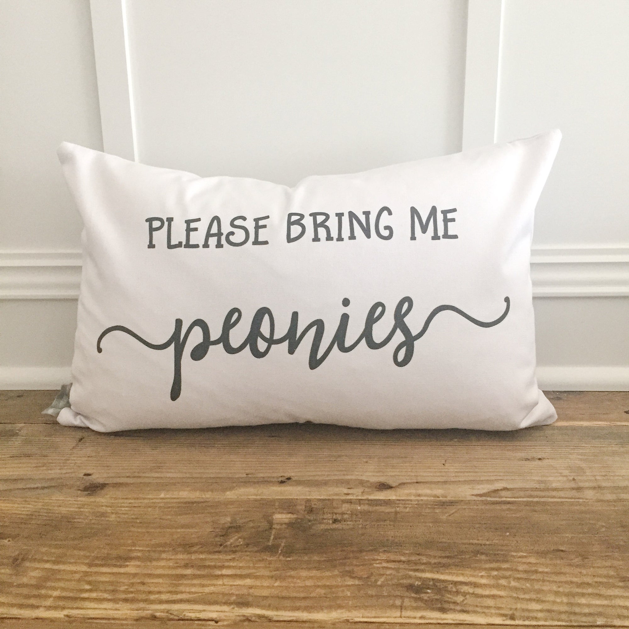 Bring Me Peonies Pillow Cover - Linen and Ivory