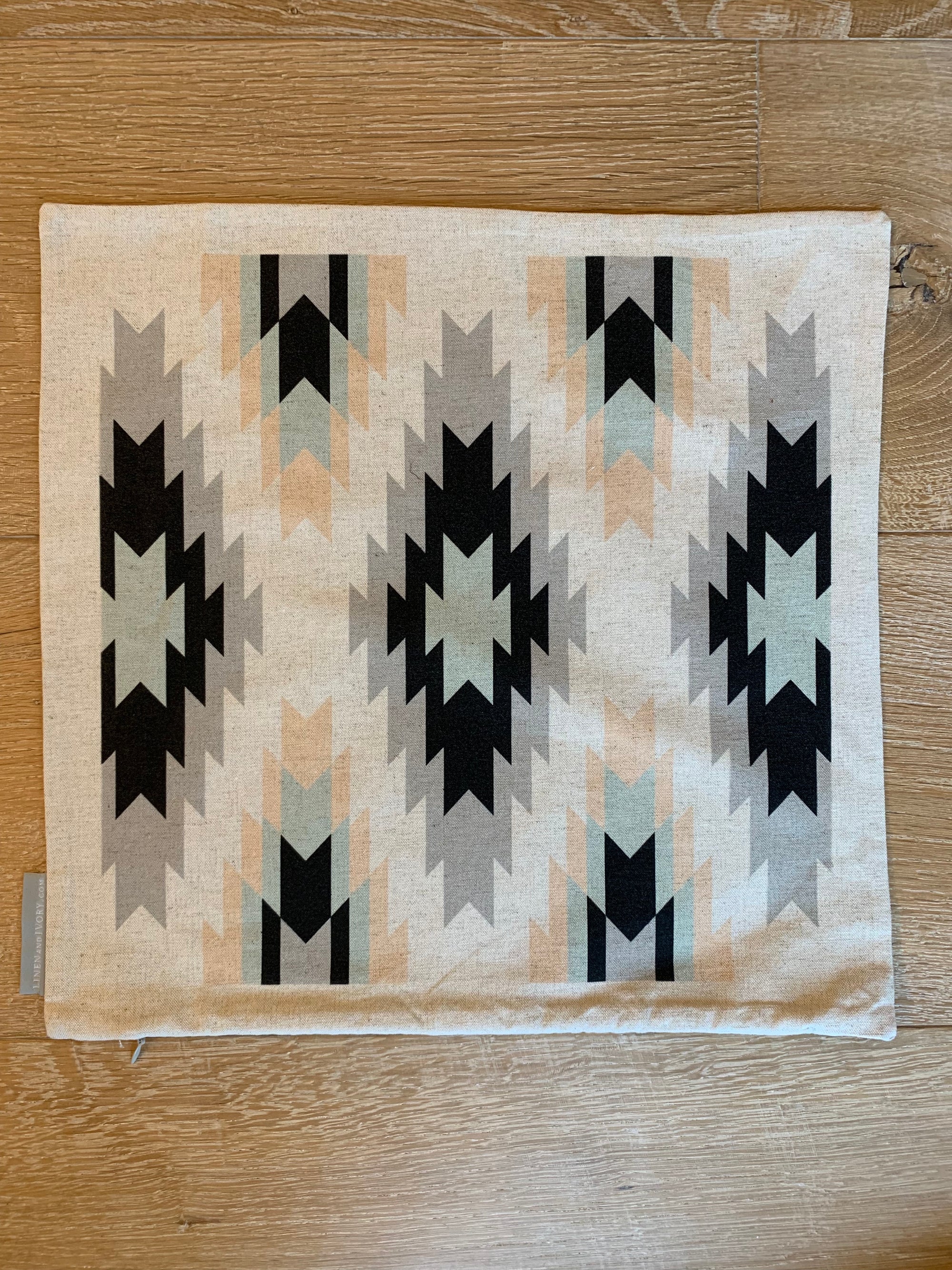 SALE "SECOND" 16" Aztec Pillow Cover (Natural Linen)