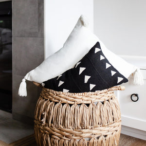 COLLINS || Black & White Authentic African Mud Cloth Pillow Cover