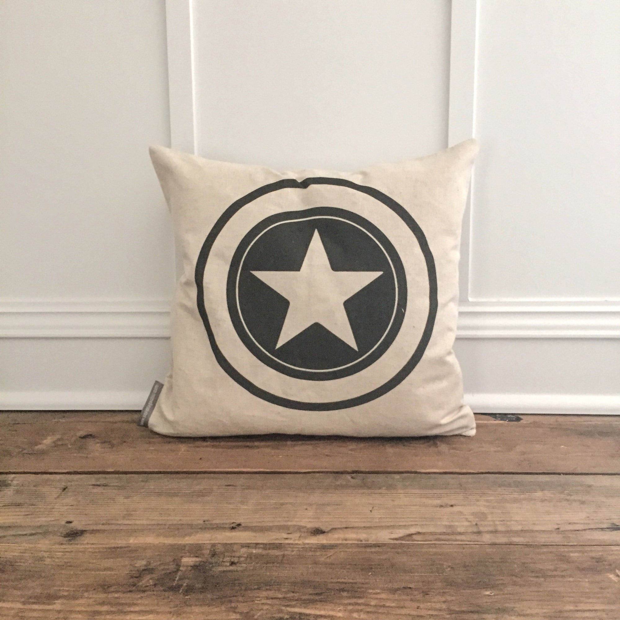 Vintage Captain America Pillow Cover - Linen and Ivory
