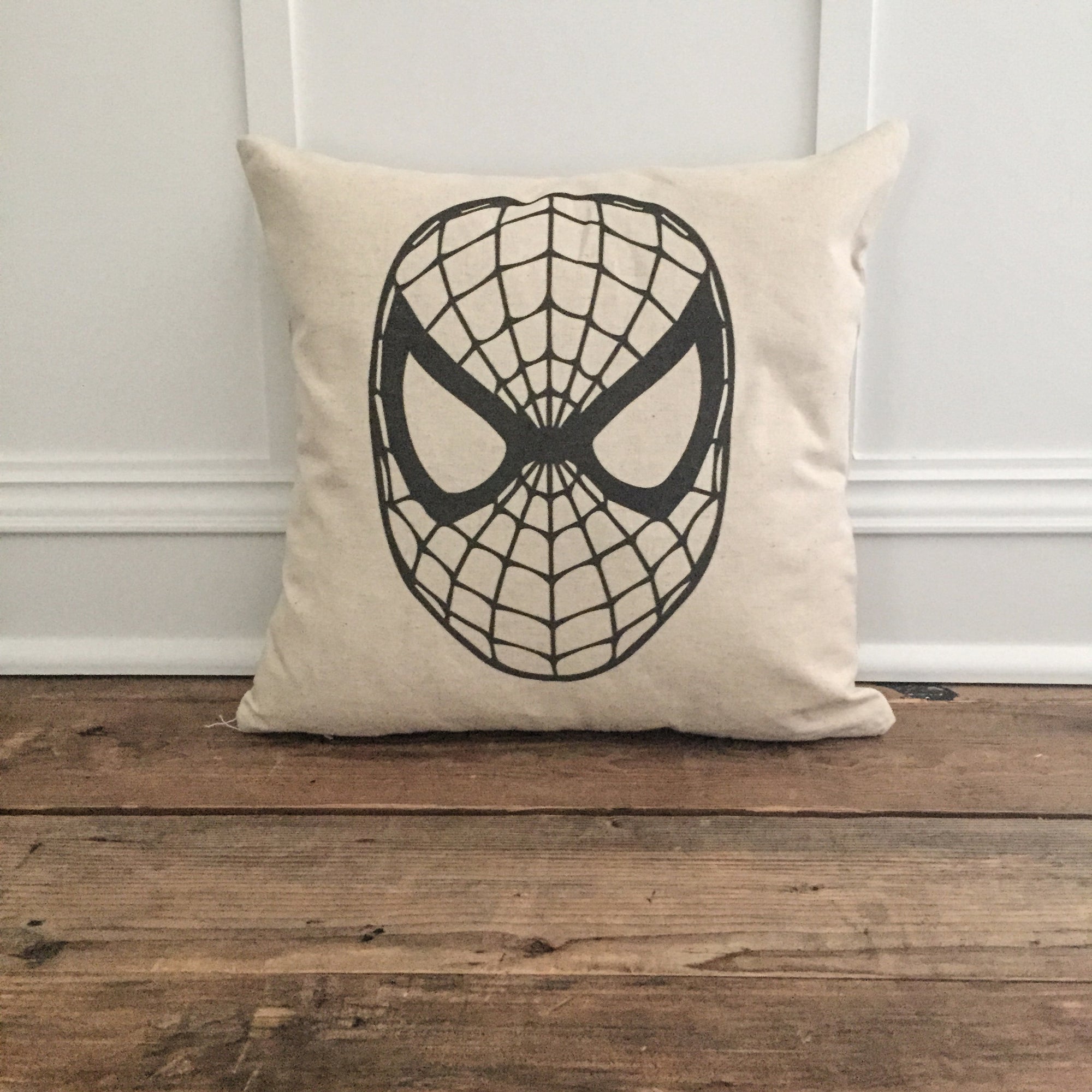Vintage Spiderman Pillow Cover - Linen and Ivory