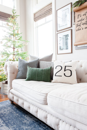 25 Pillow Cover - Linen and Ivory