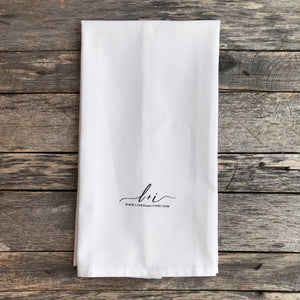 French Coffee Tea Towel - Linen and Ivory