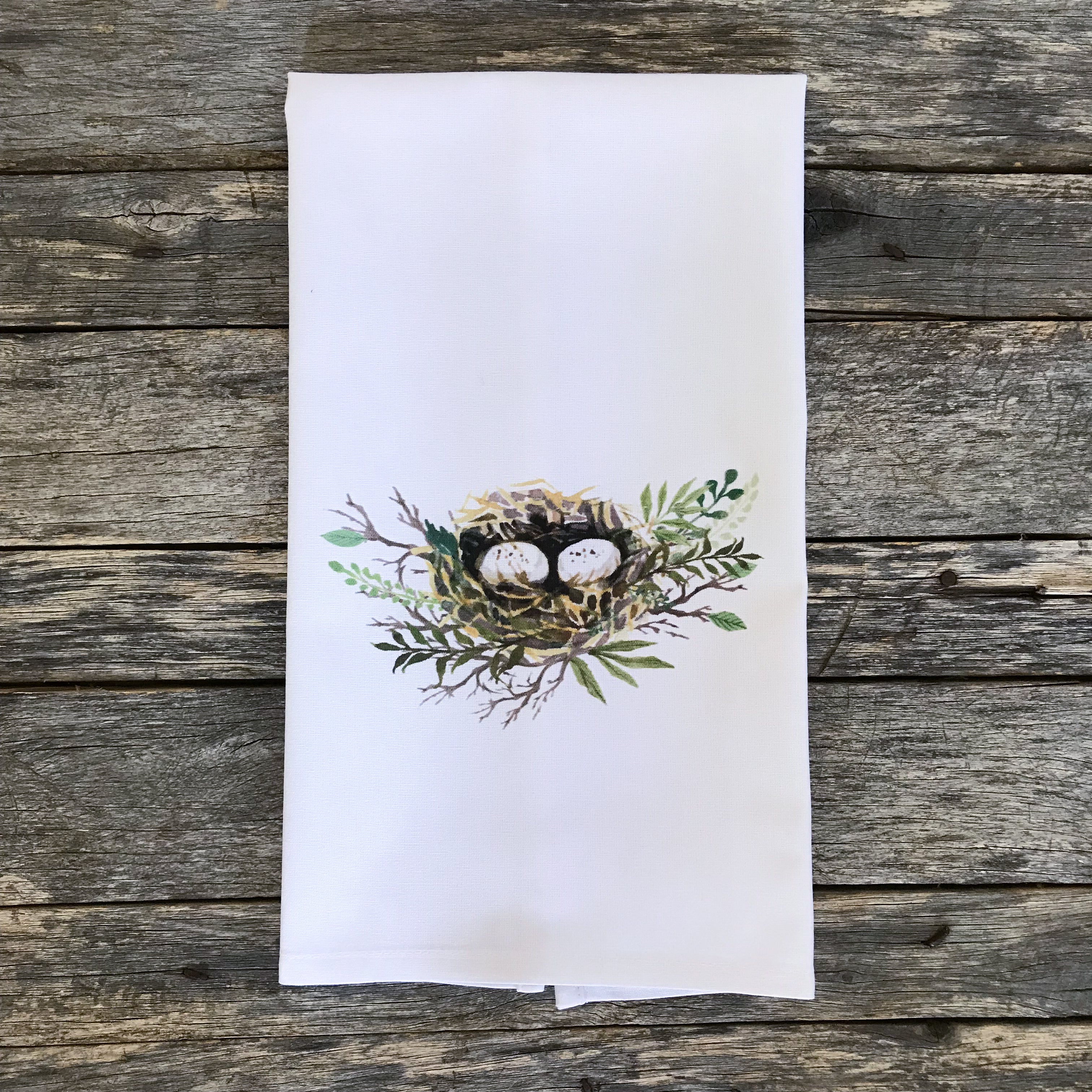 Nest Tea Towel - Linen and Ivory