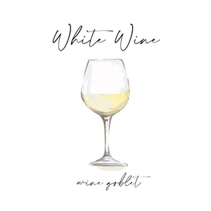 Watercolor White Wine Tea Towel - Linen and Ivory