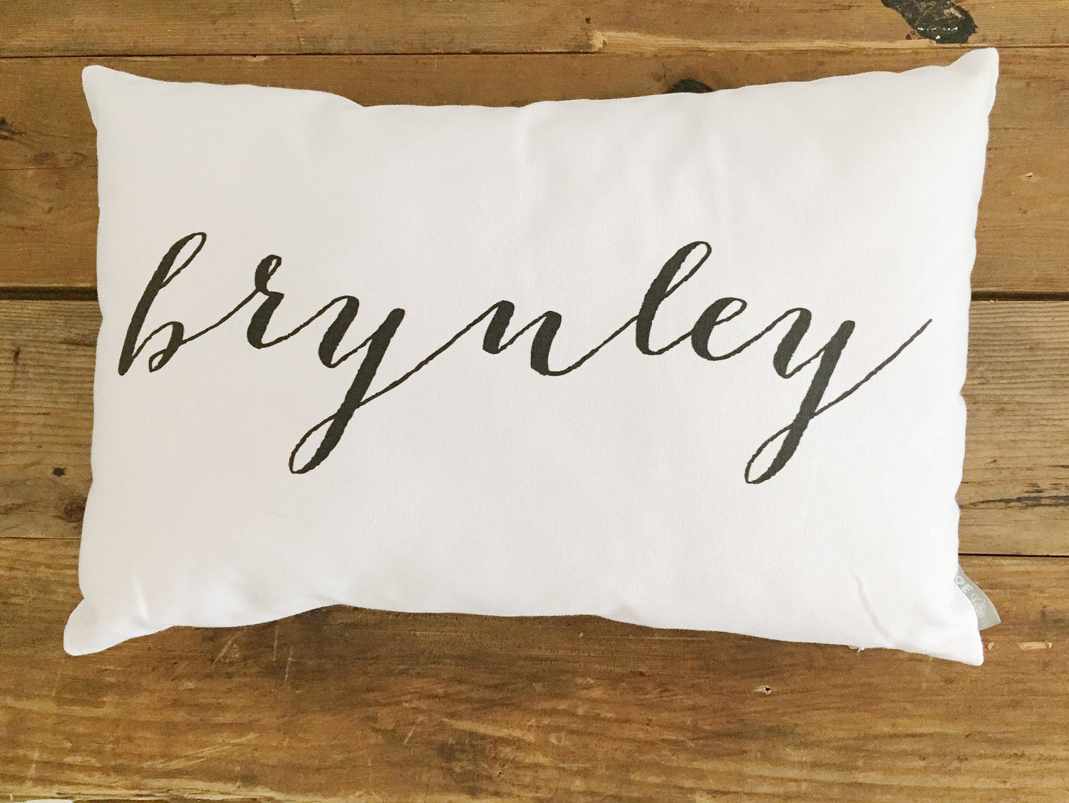 Custom Name Pillow Cover (Script) - Linen and Ivory