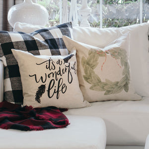 It's a Wonderful Life Pillow Cover - Linen and Ivory