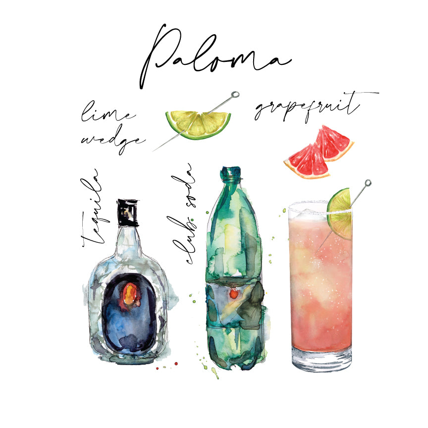 Paloma Watercolor Tea Towel - Linen and Ivory