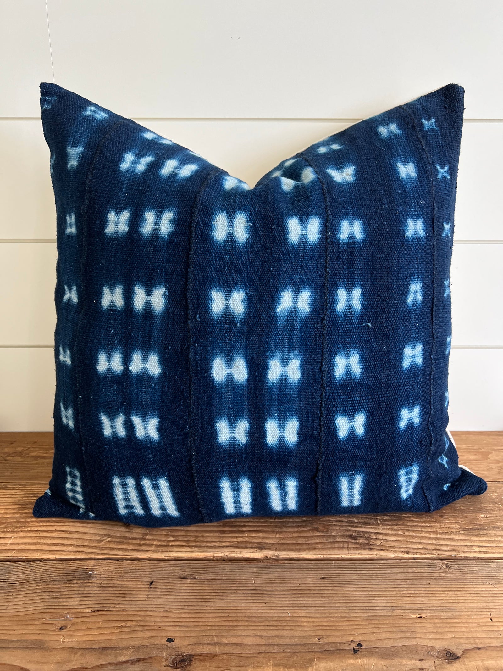 QUINN || Indigo Authentic African Mud Cloth Pillow Cover