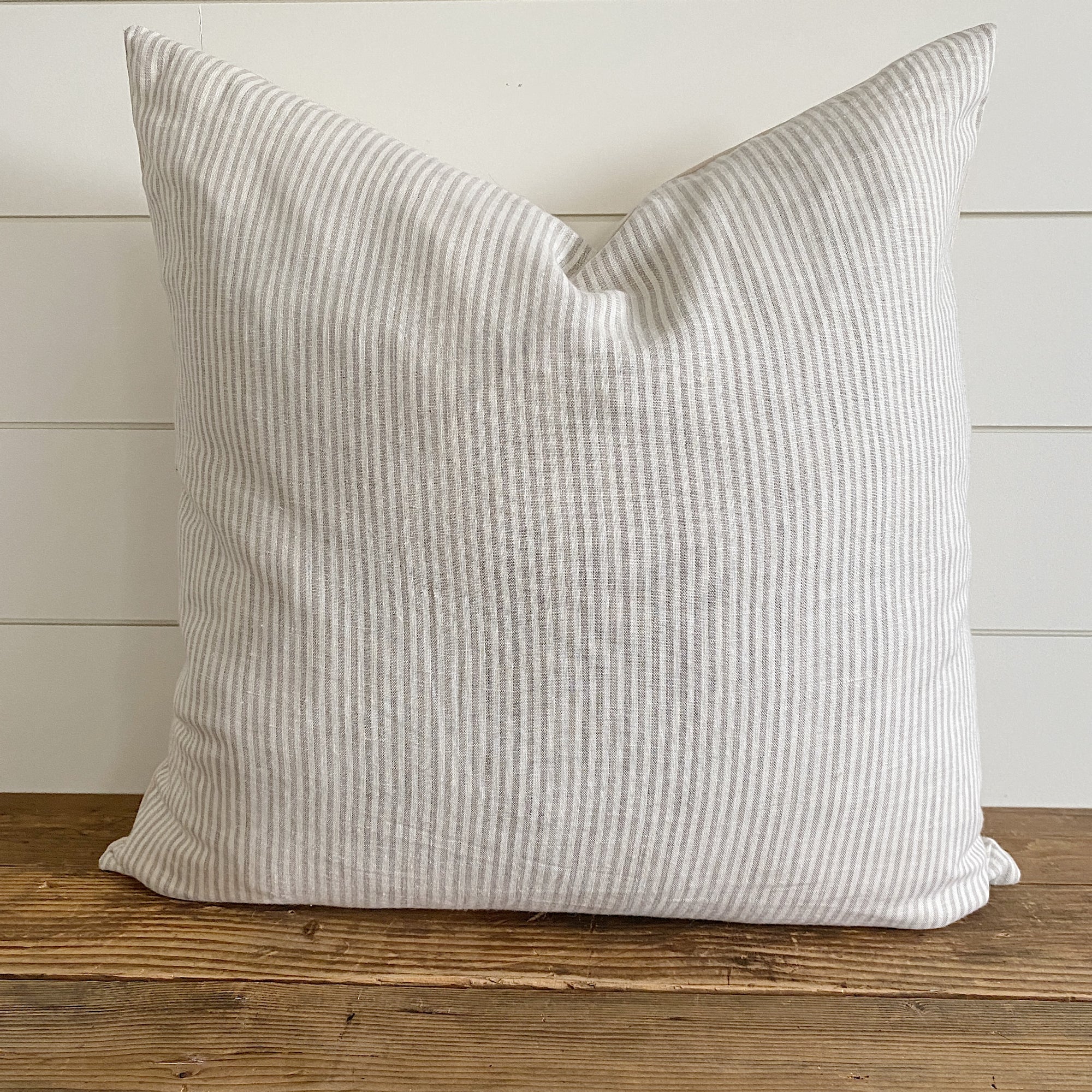 MILA || Neutral Ticking Stripe Pillow Cover