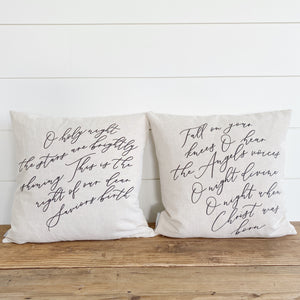 Fall On Your Knees Calligraphy Pillow Cover - Linen and Ivory