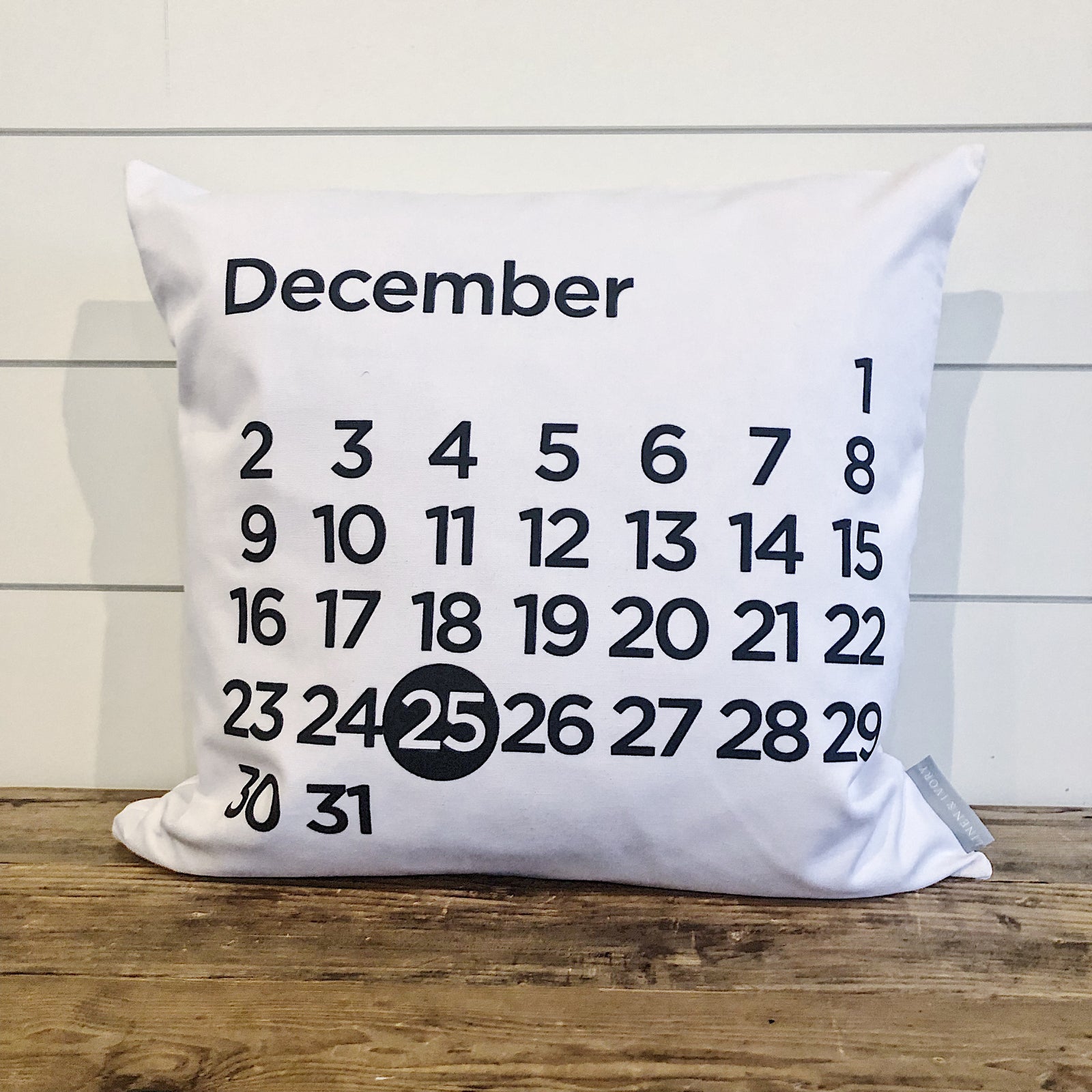 Stendig Pillow Cover (Black) - Linen and Ivory