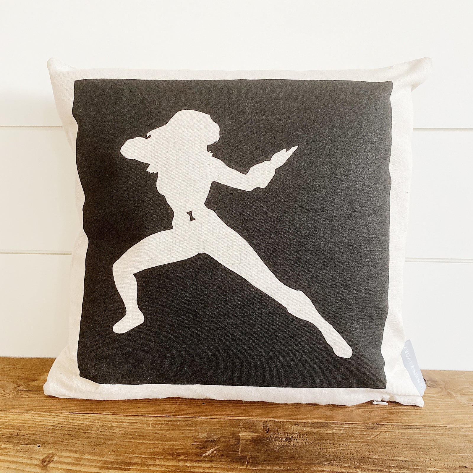 Black Widow Superhero Pillow Cover (Design 3) - Linen and Ivory