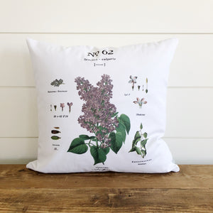 Lilac Botanical Pillow Cover - Linen and Ivory