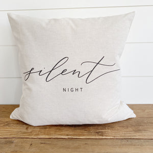 Silent Night Holy Night Pillow Cover (Set of 2) - Linen and Ivory